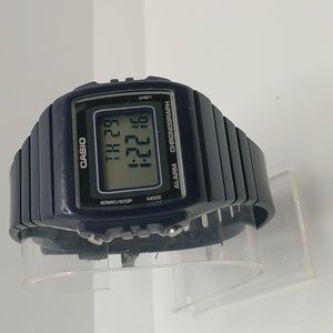 Casio 41mm Alarm Chronograph with Light Glossy Black Sports Watch w/ Battery